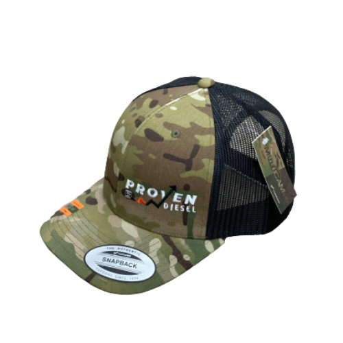 Camo & Black Snapback Hat