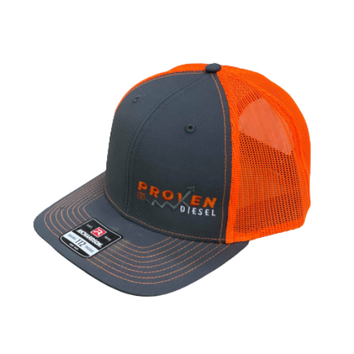 Gray & Orange Snapback Hat (Orange Lettering)